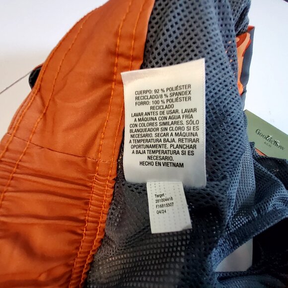 Mens Goodfellow  Swim Trunks M 9"Inseam Orange & Navy Tropical Flamingo Print  M - Picture 7 of 9